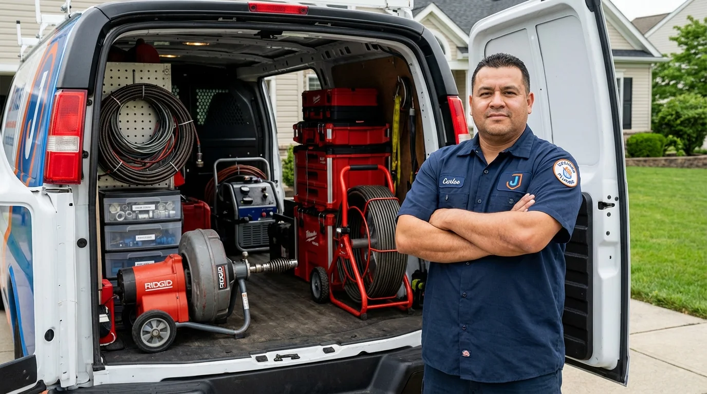 Professional drain cleaning equipment and Johns Plumbing LLC plumber in Double Springs