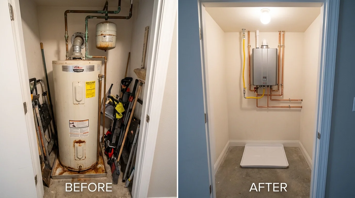 Tank water heater versus wall-mounted tankless unit comparison for Double Springs, AL homeowners